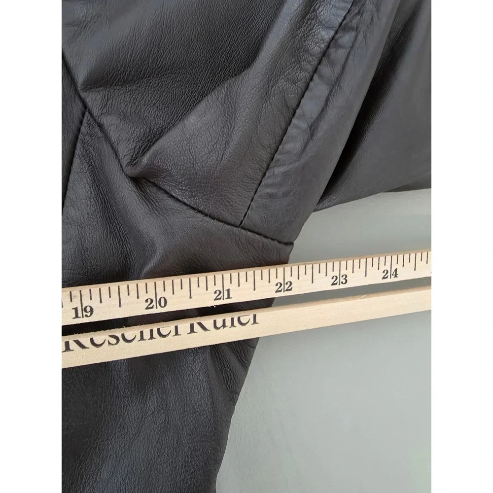 Old Navy Blazer Jacket Womens XL Dark Brown Leather Office Wear Y2K Mob Wife